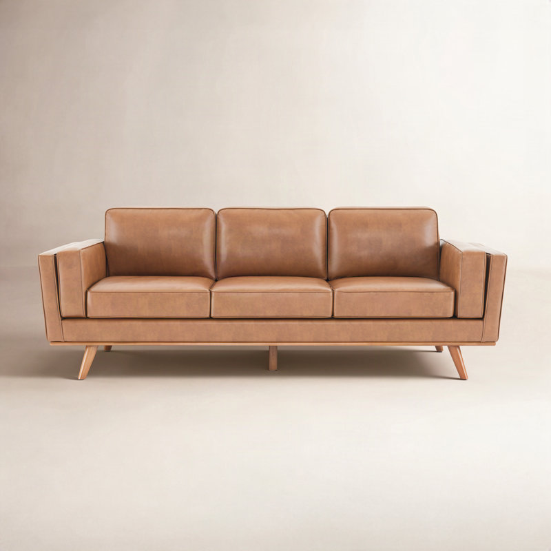 George Oliver Reeves 84'' Vegan Leather Sofa & Reviews | Wayfair